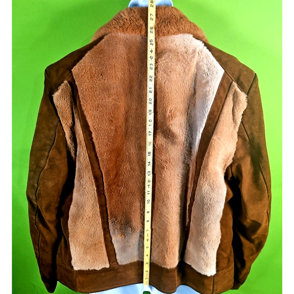 RARE Robert Lewis Vintage 70s Grizzly Shearling Jacket Suede Leather Men’s Size - Picture 7 of 15